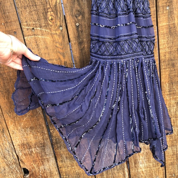Free People Ode To Shimmer Dress in Sapphire - Picture 9 of 16